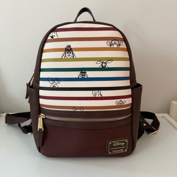 Winnie The Pooh Loungefly Brown and Multicolor Disney Backpack - Picture 1 of 13